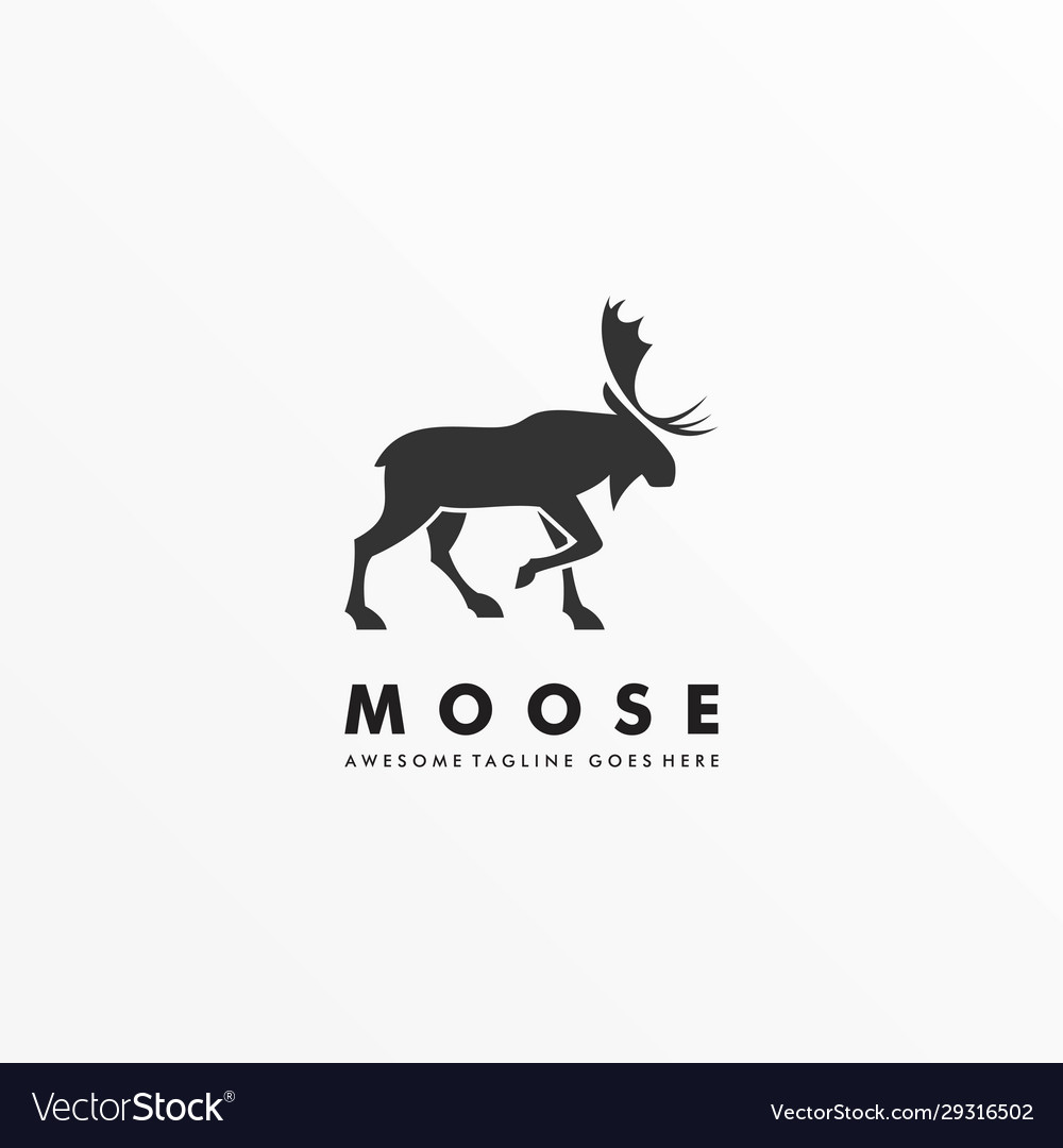 Logo moose pose silhouette style Royalty Free Vector Image