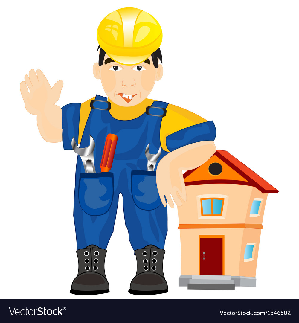 Builder man Royalty Free Vector Image - VectorStock