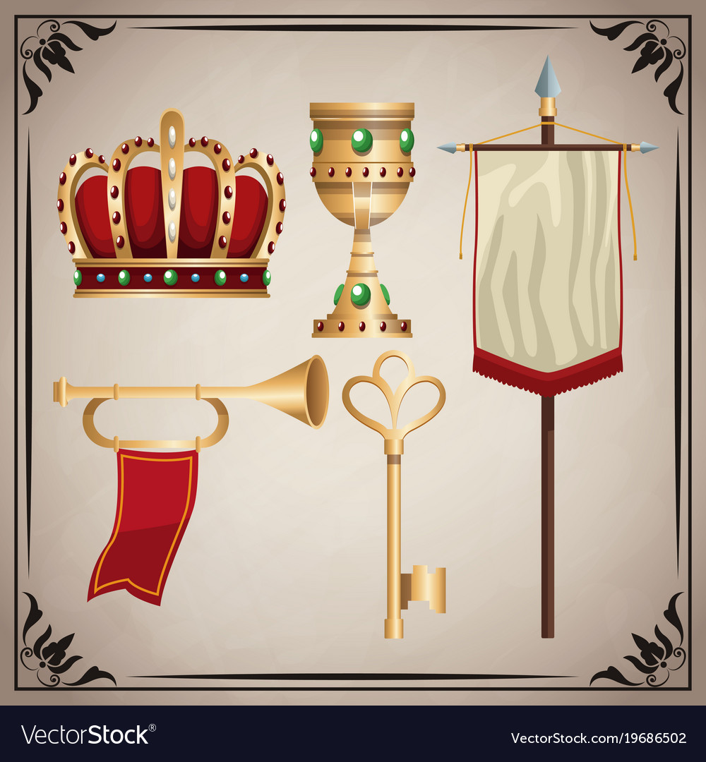 Medieval icons set
