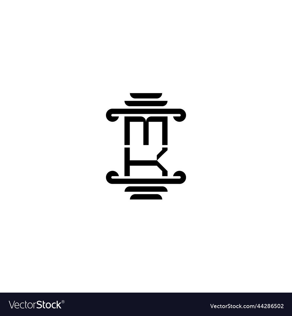 Mk pillar concept logo initial with high Vector Image Mk pillar concept logo initial with high