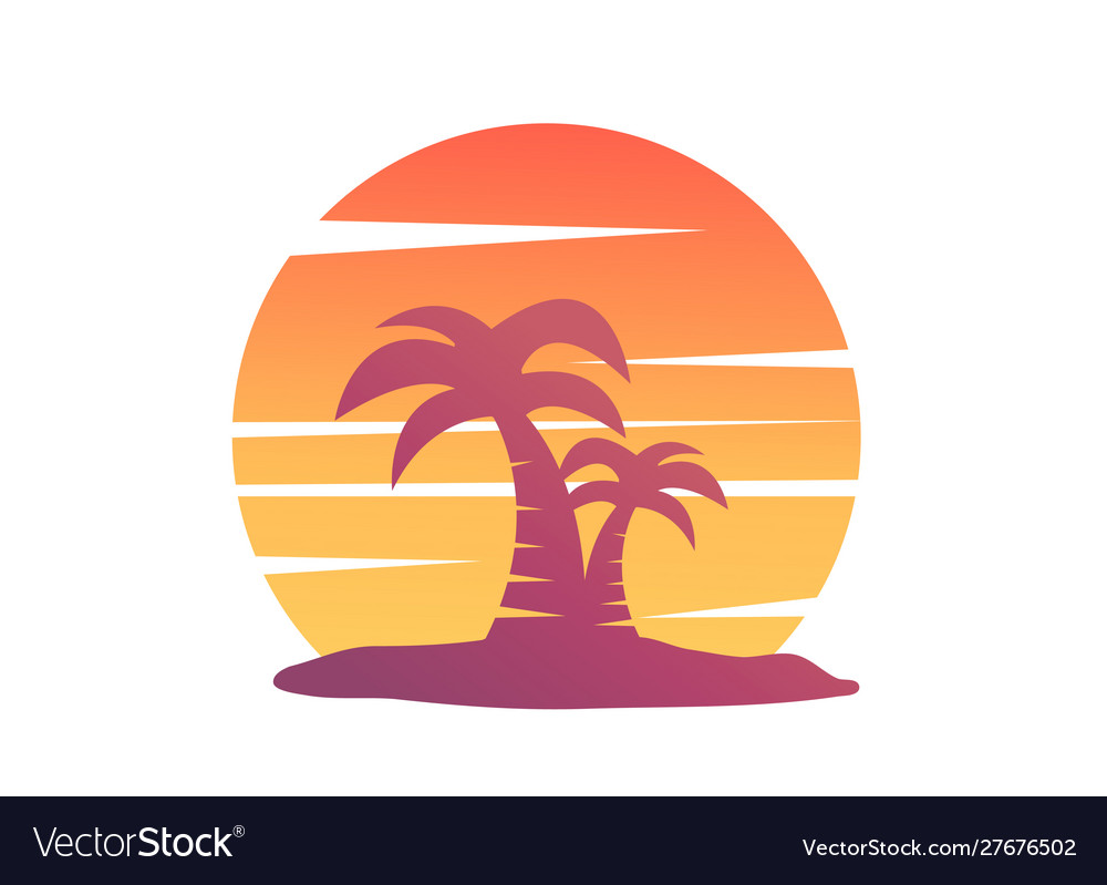 Palm tree image with sun