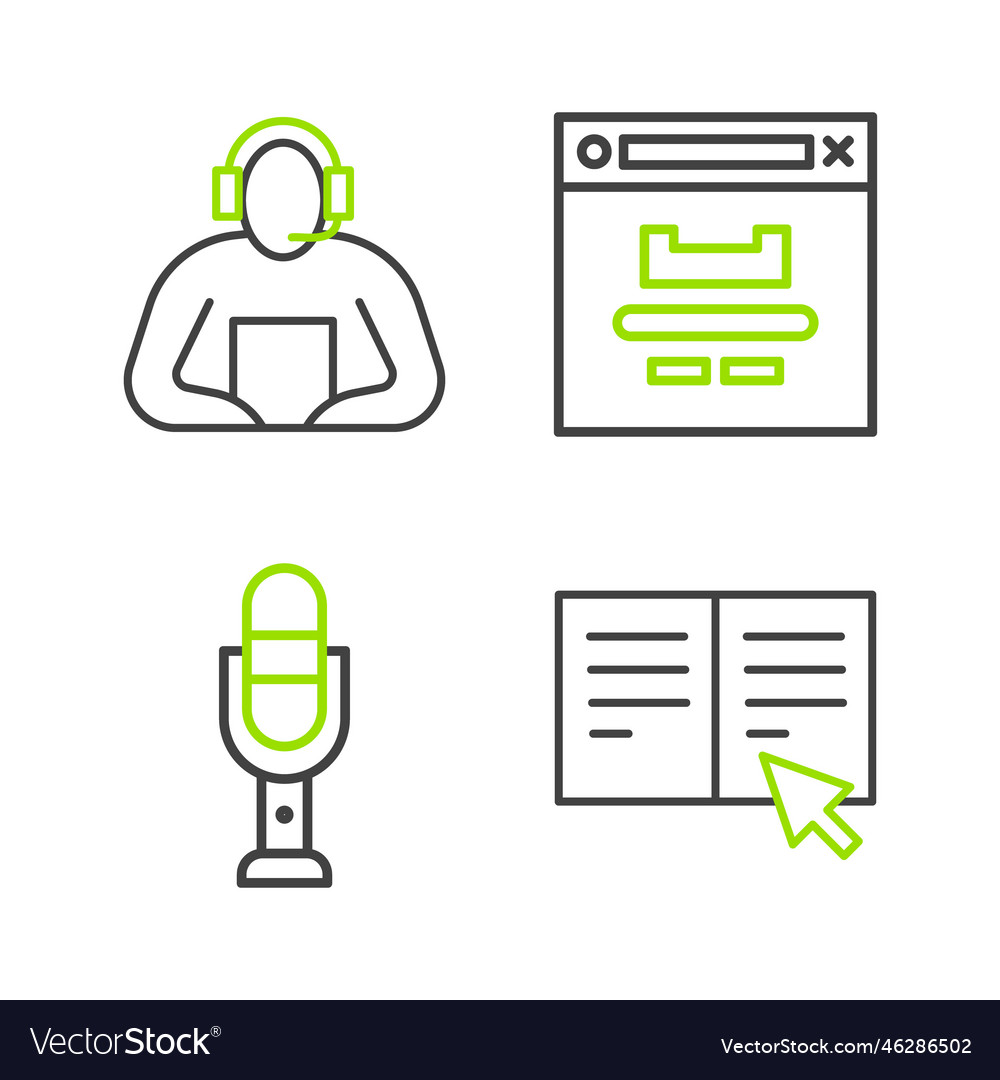 Set line online book microphone browser window