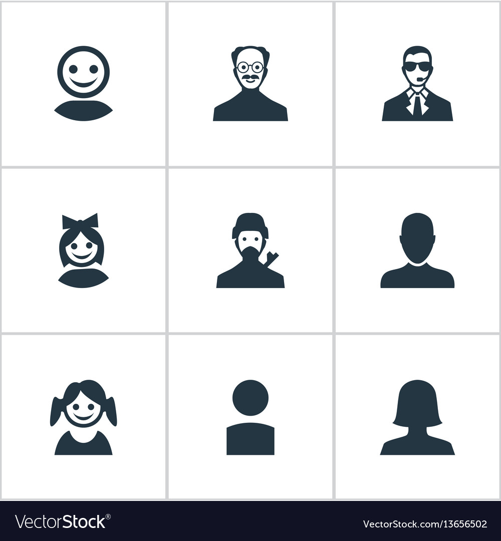 Set of simple avatar icons