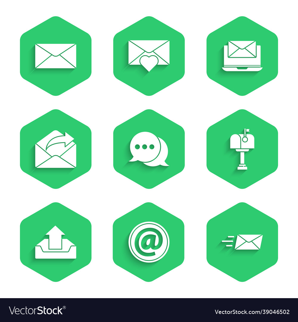 Set speech bubble chat mail and e-mail express