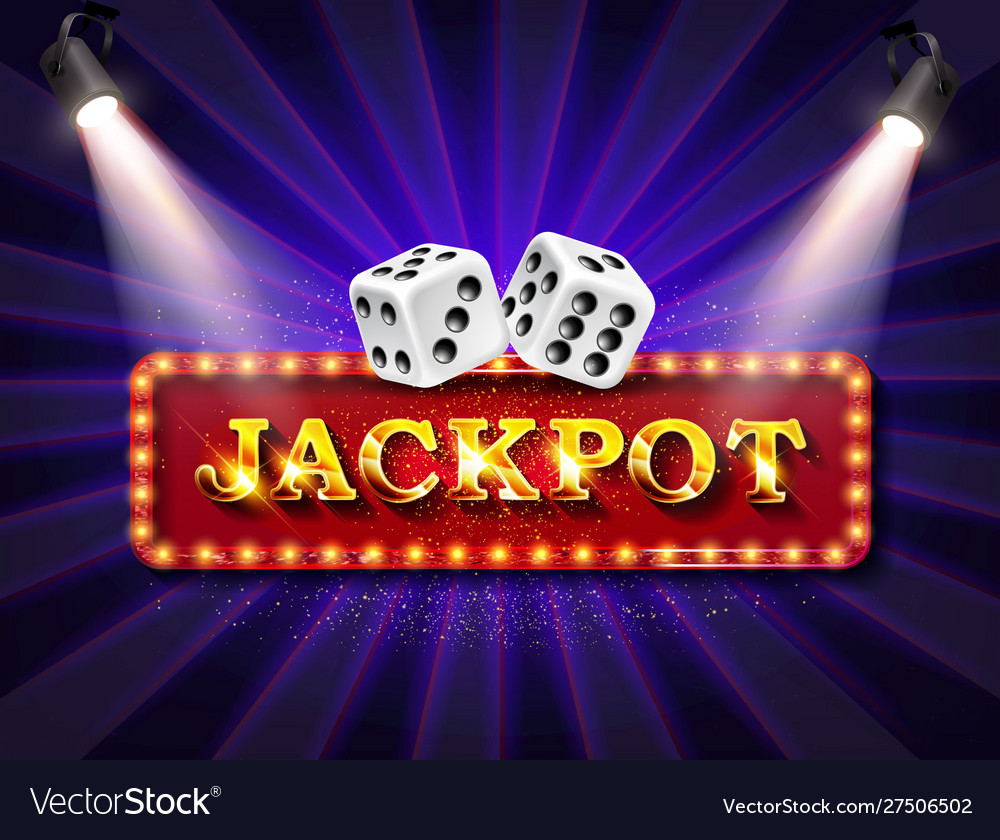 Shining sign jackpot banner vector image Shining sign jackpot banner