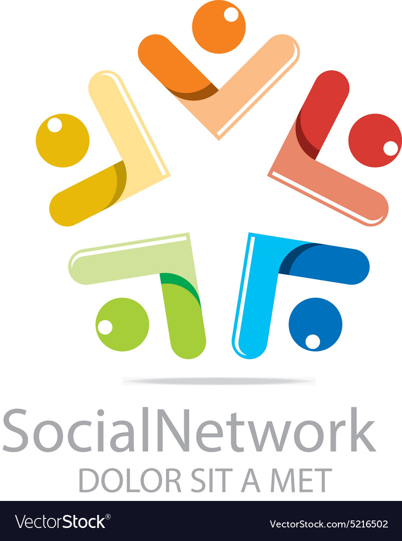 Social network people star colorful design