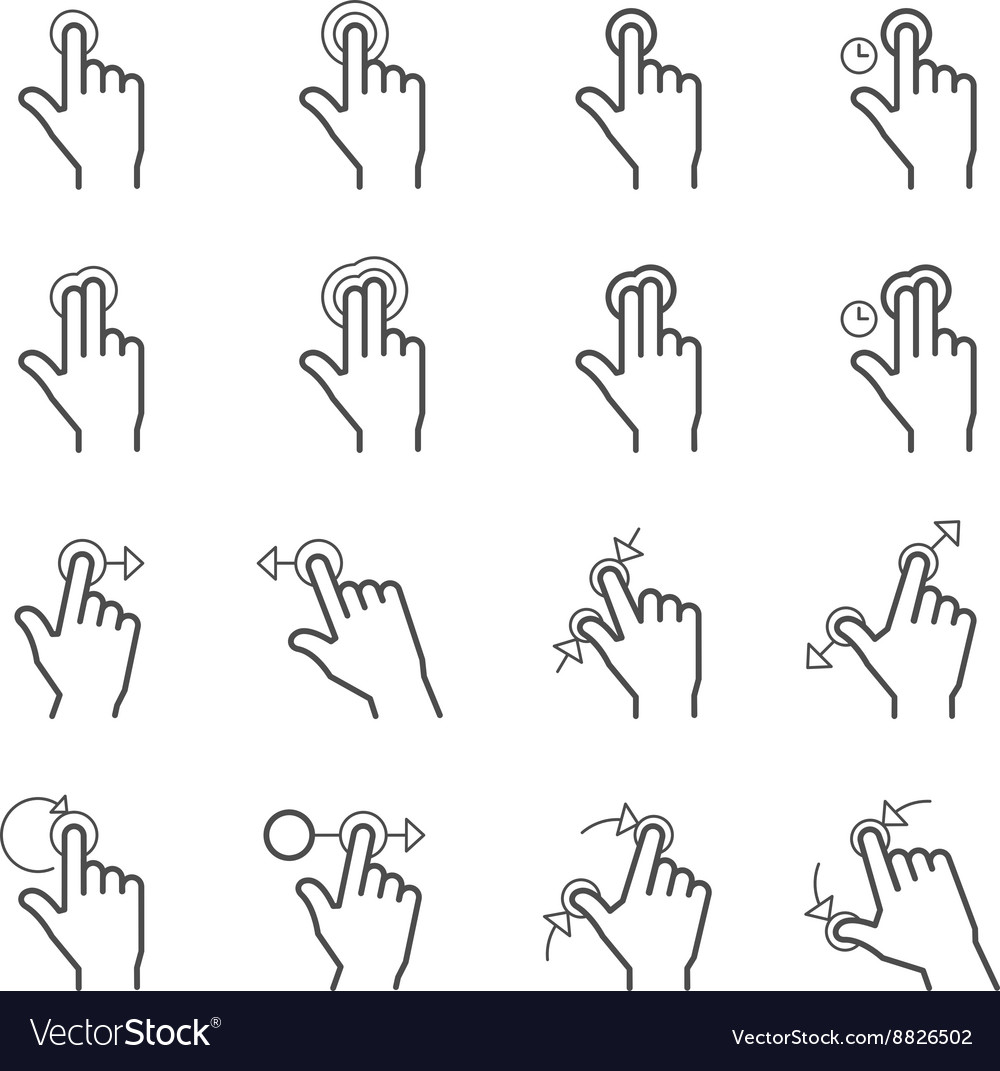 Touch Gestures Icons - Mobile Interaction
