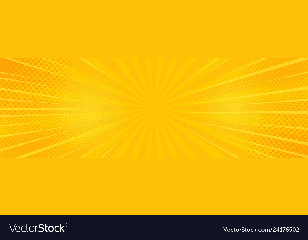 Vintage pop art yellow background banner Vector Image