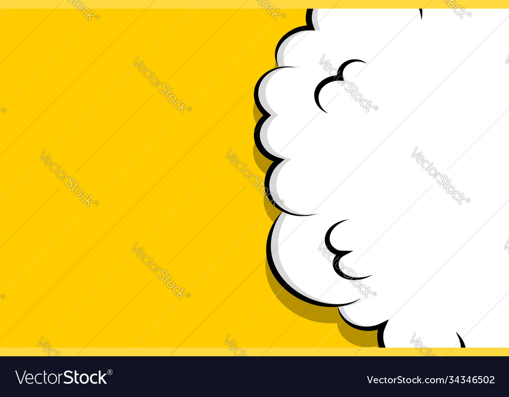 Yellow Speech Bubble with Clouds