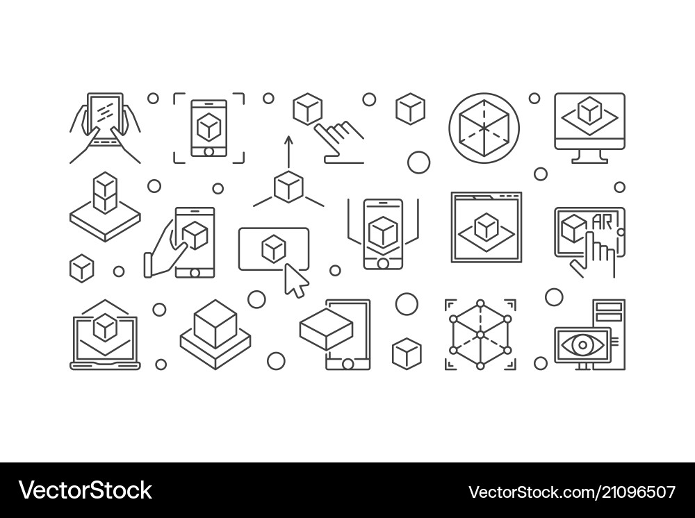 Ar technology line Royalty Free Vector Image - VectorStock