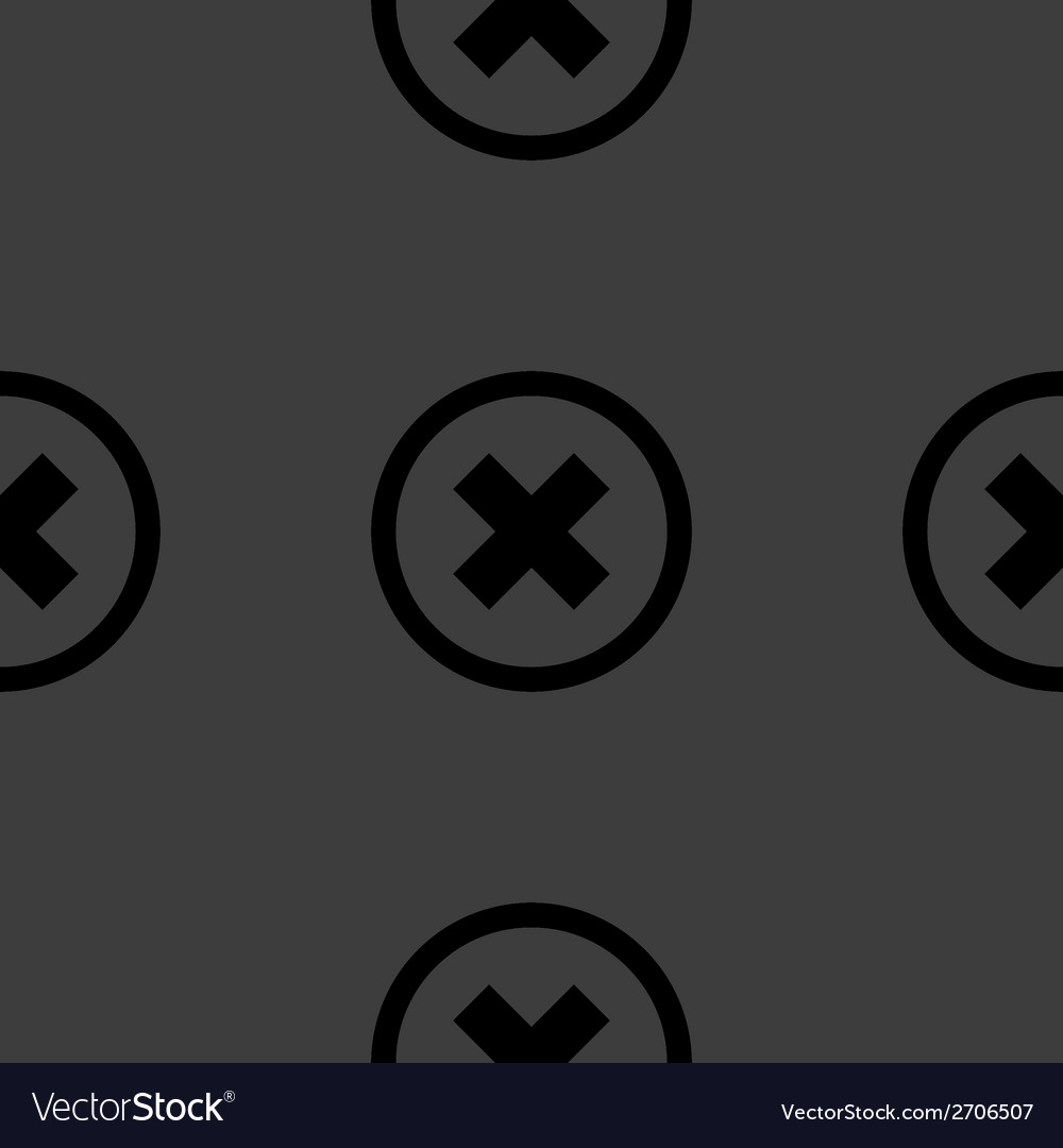 Cancel web icon flat design seamless pattern