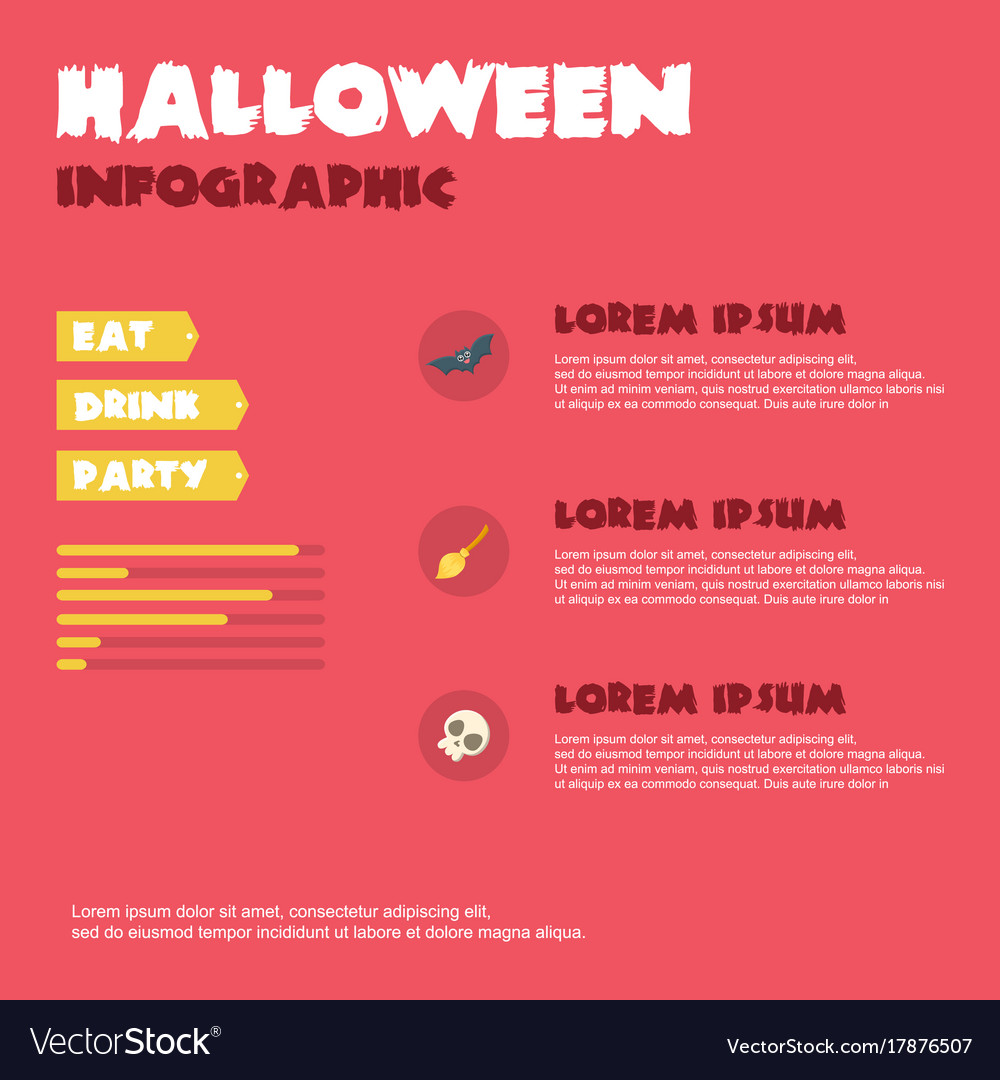 Collection Halloween Infographic Design Style Vector Image