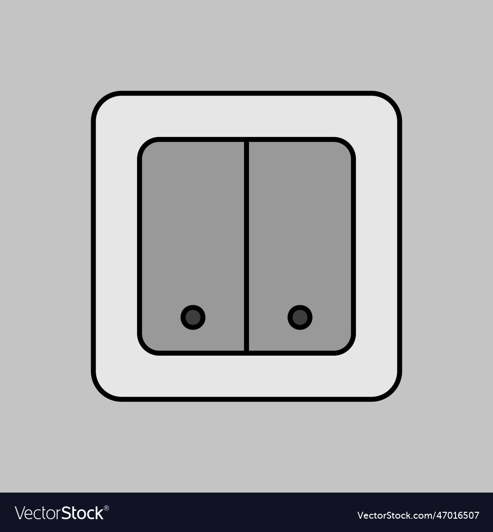 Electrical switch two buttons grayscale icon