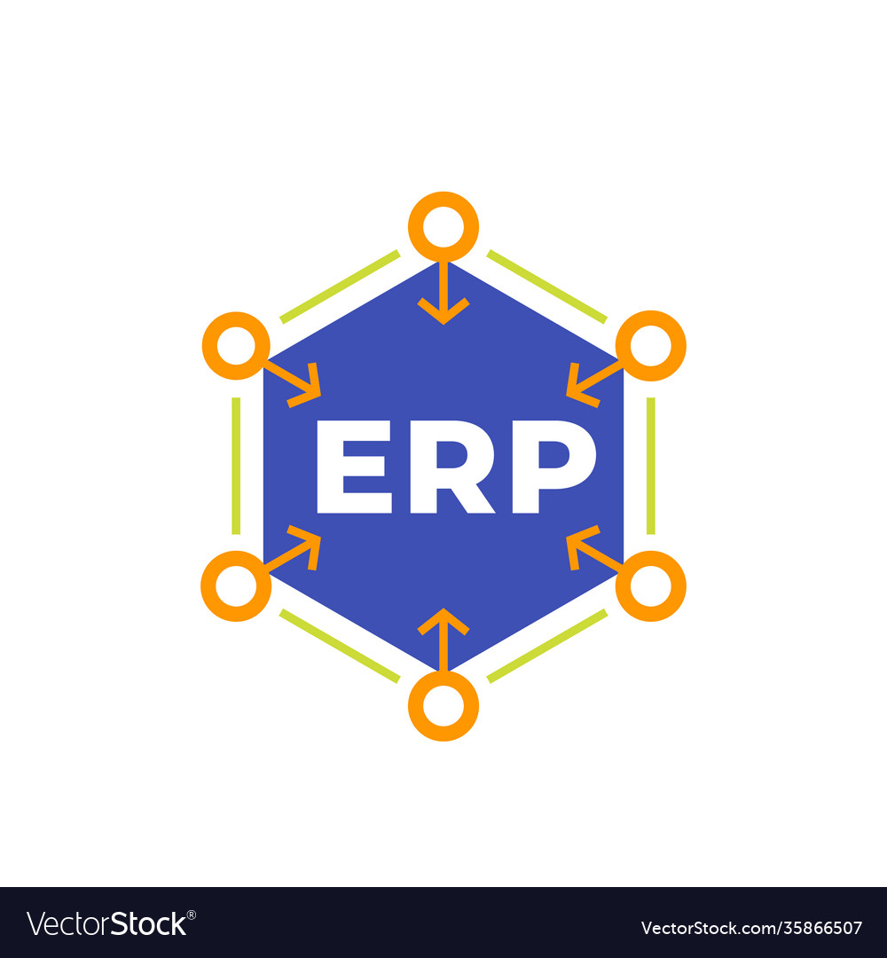 Erp software icon for web Royalty Free Vector Image