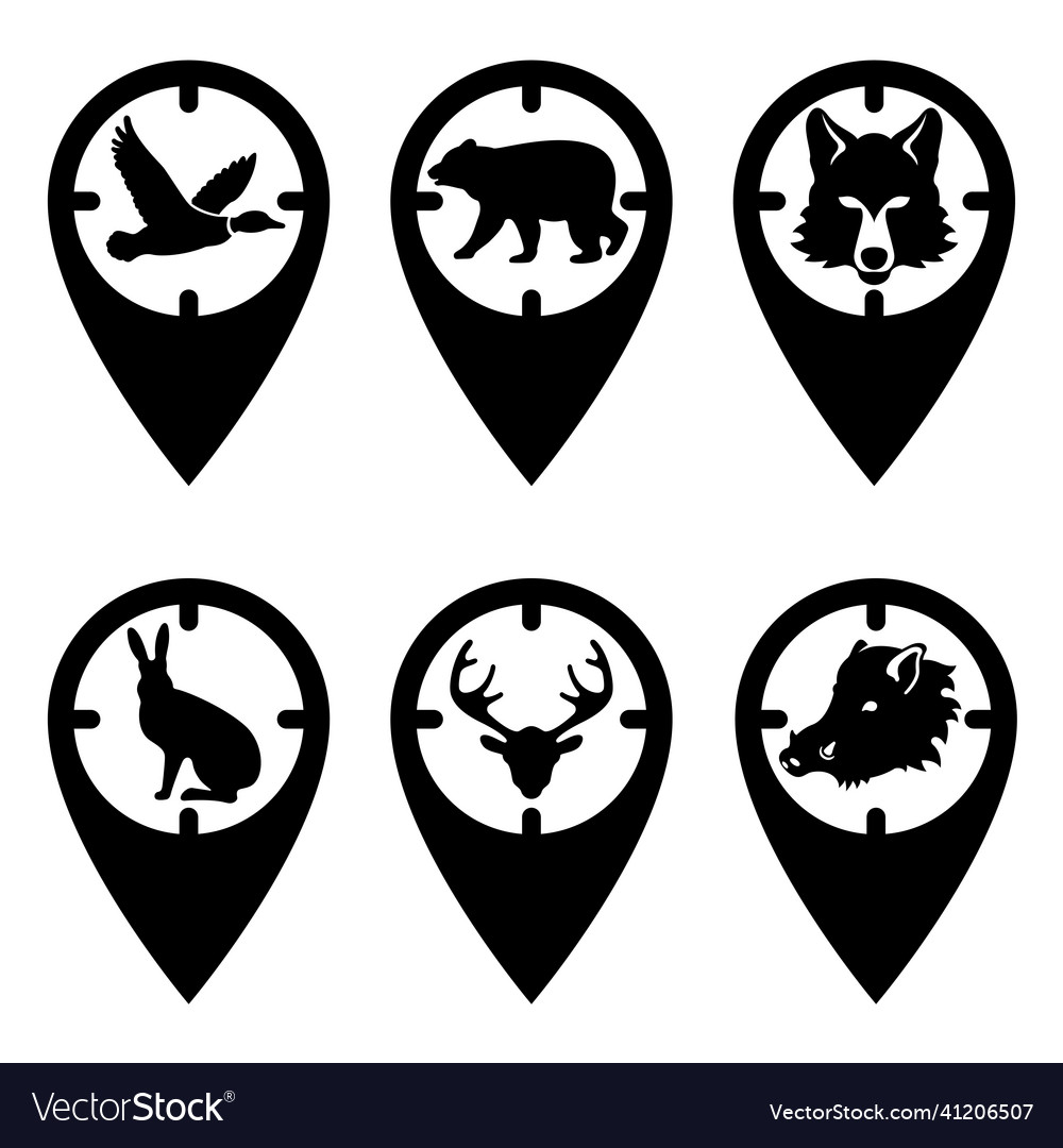 For a hunter mark on the map in form Vector Image For a hunter mark on the map in form
