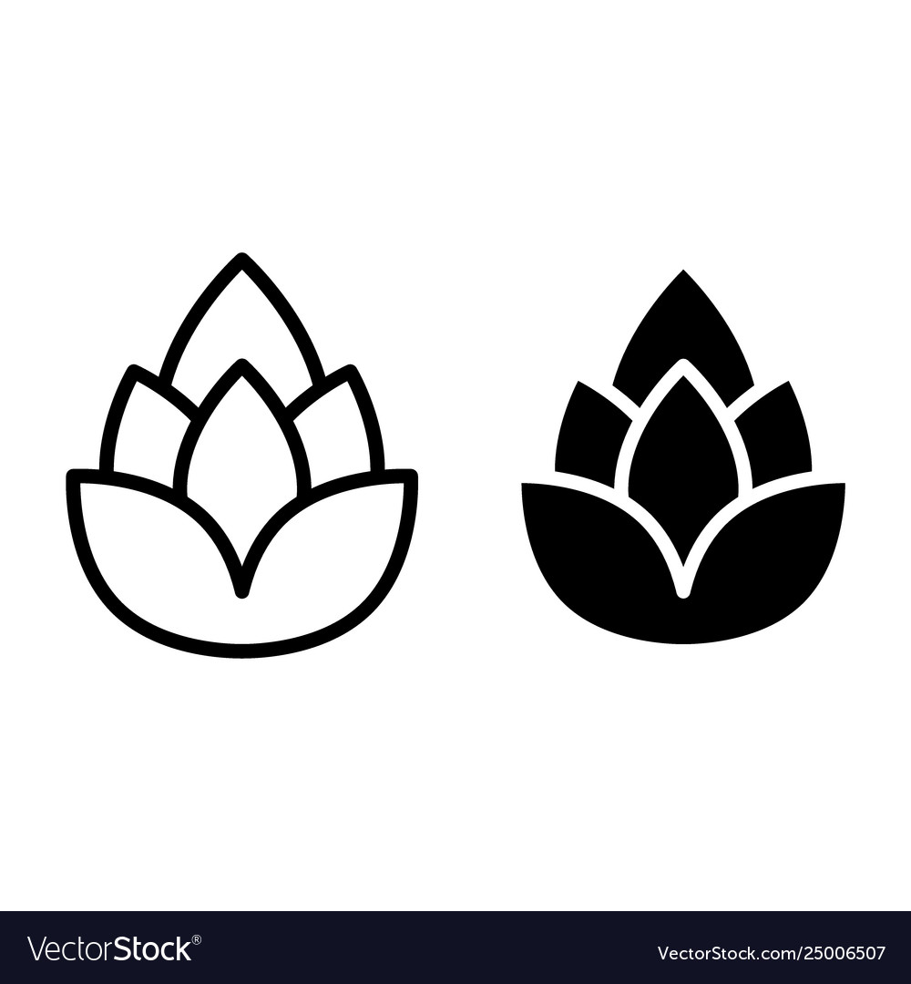 Hop line and glyph icon beer Vector Image Hop line and glyph icon beer