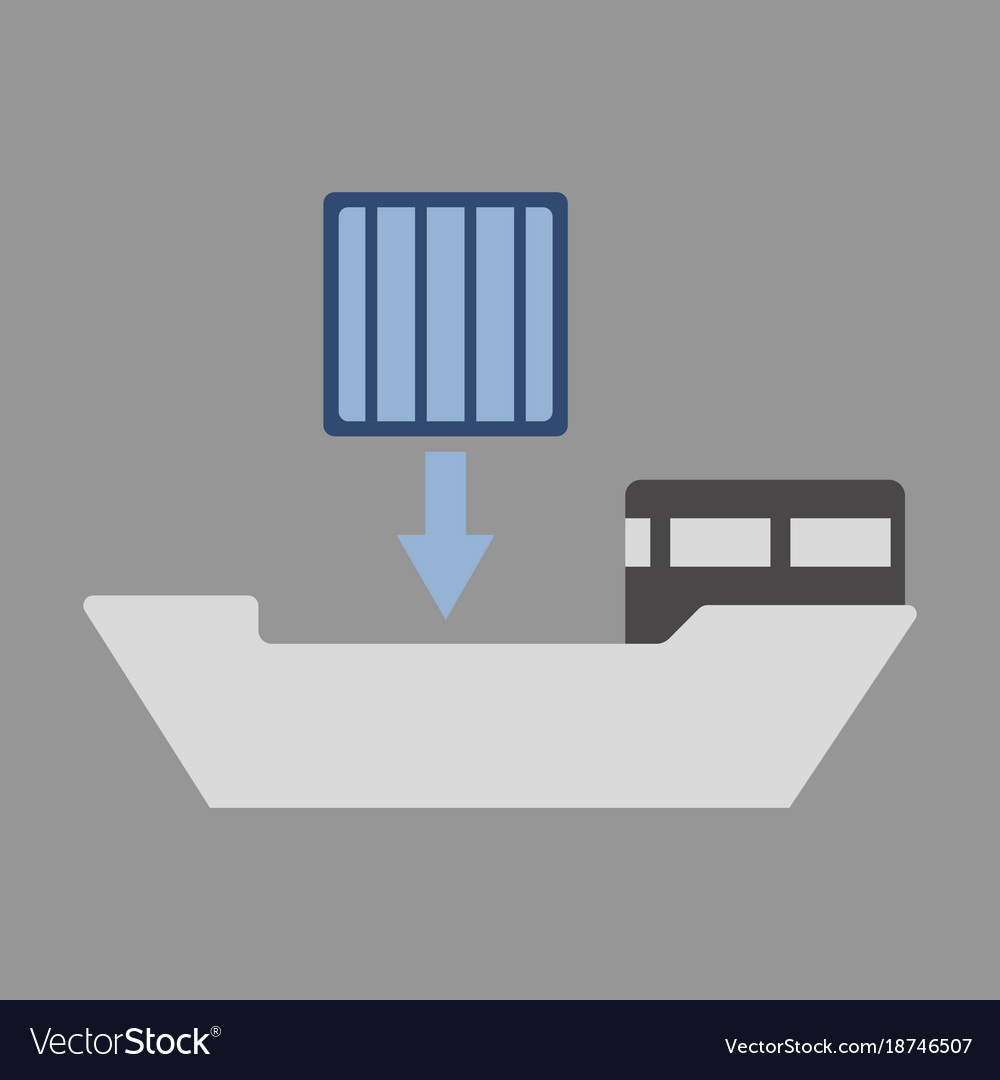 Icon in flat design container loading