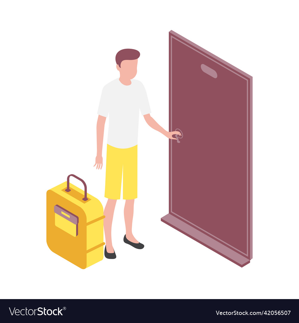 Isometric Traveler Royalty Free Vector Image Vectorstock 2751