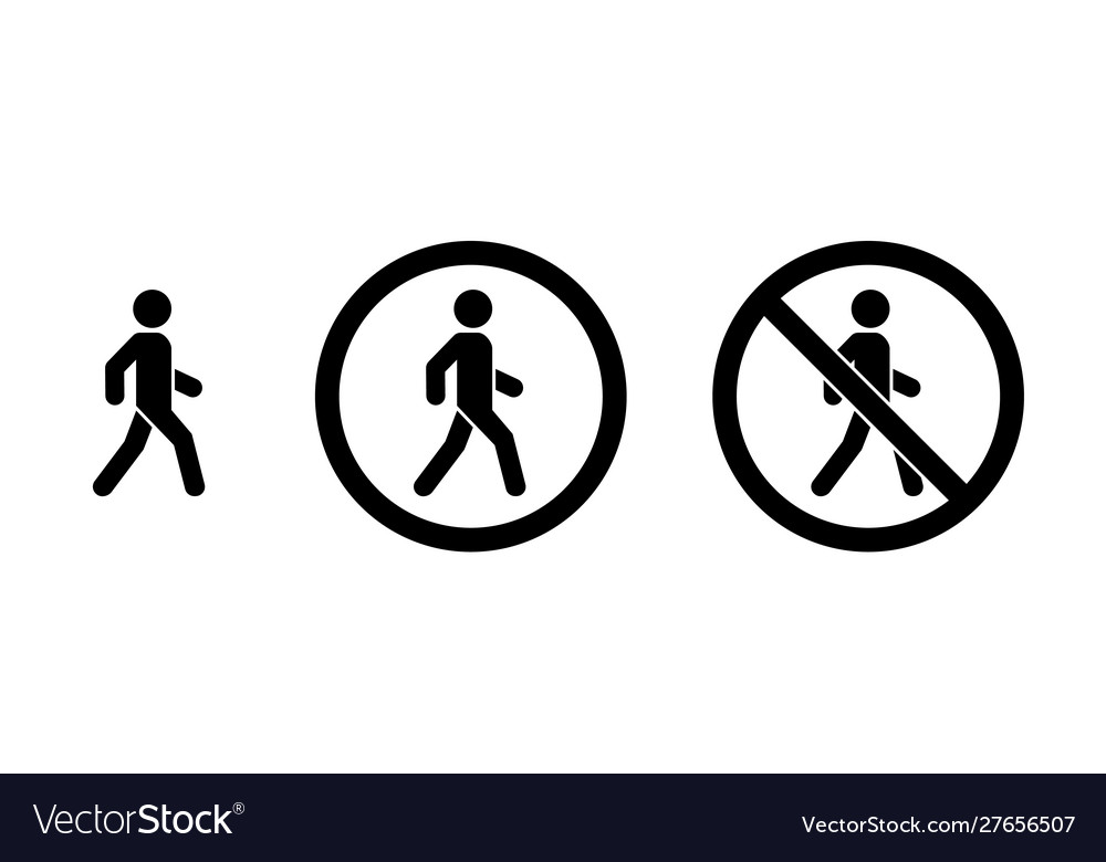 Man walk and dont icon set