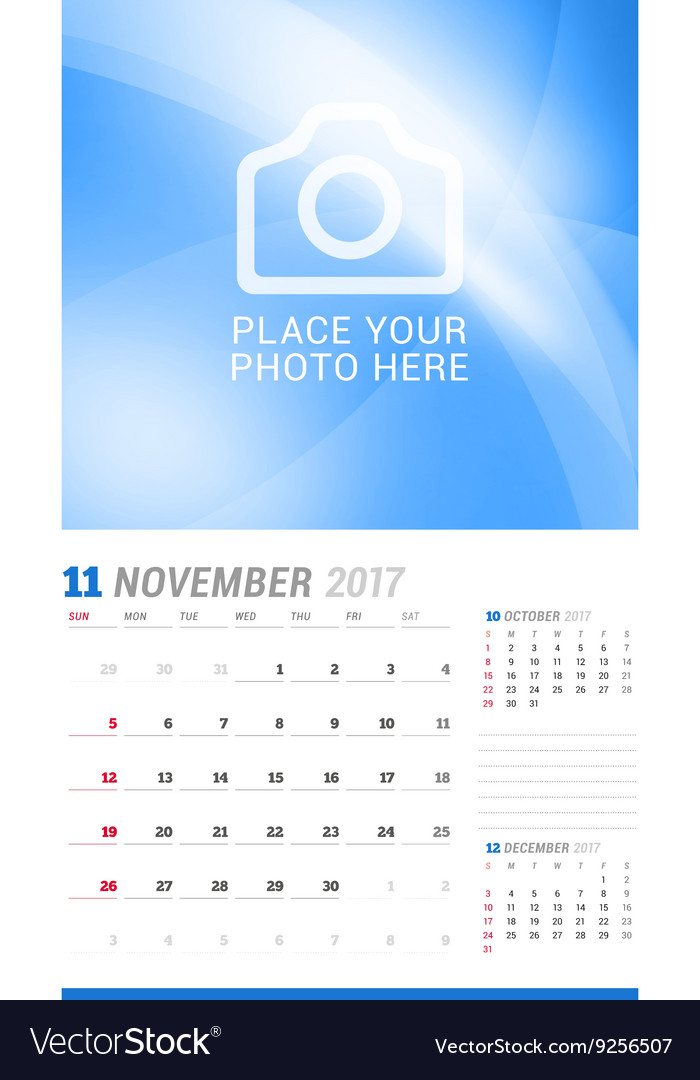 November 2017 Wandkalender für Jahr