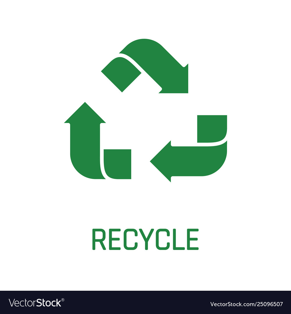 Recycle sign green arrows isolated on white Vector Image