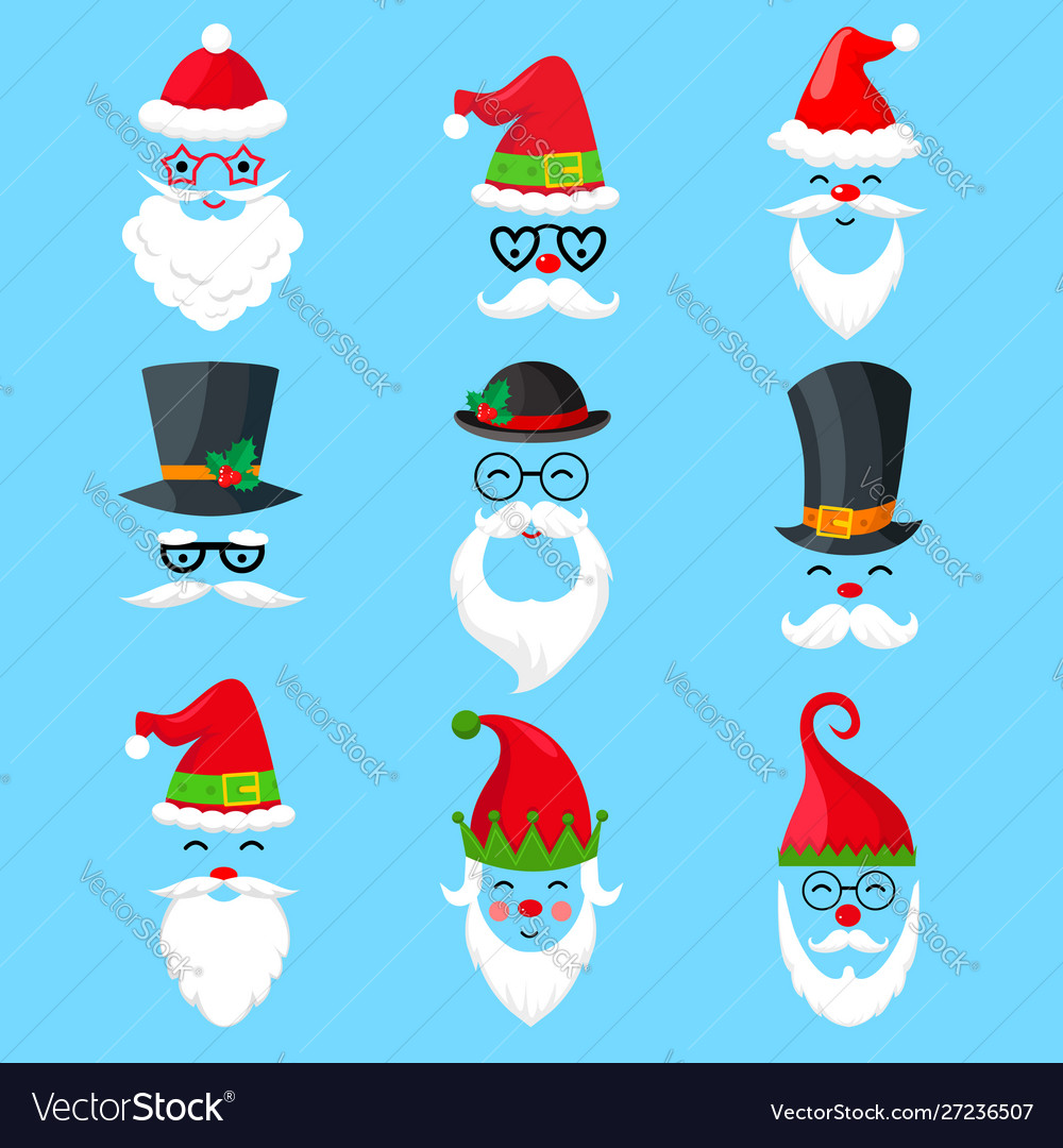 Santa claus icons Royalty Free Vector Image - VectorStock