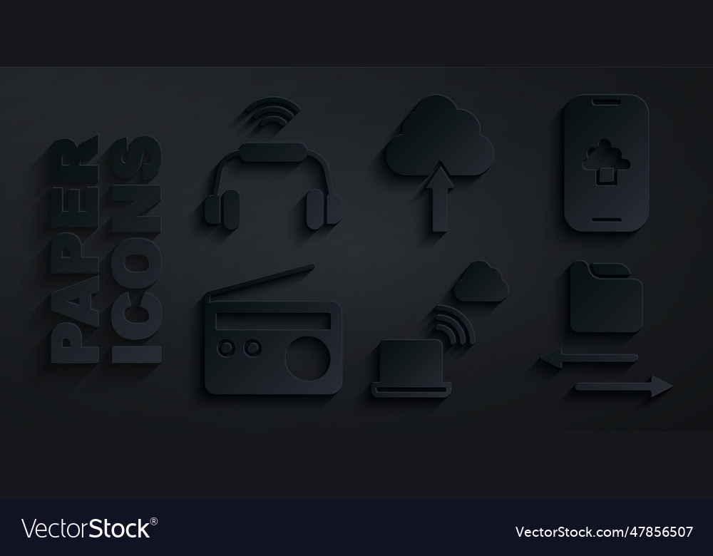 Set network cloud connection technology vector image Set network cloud connection technology