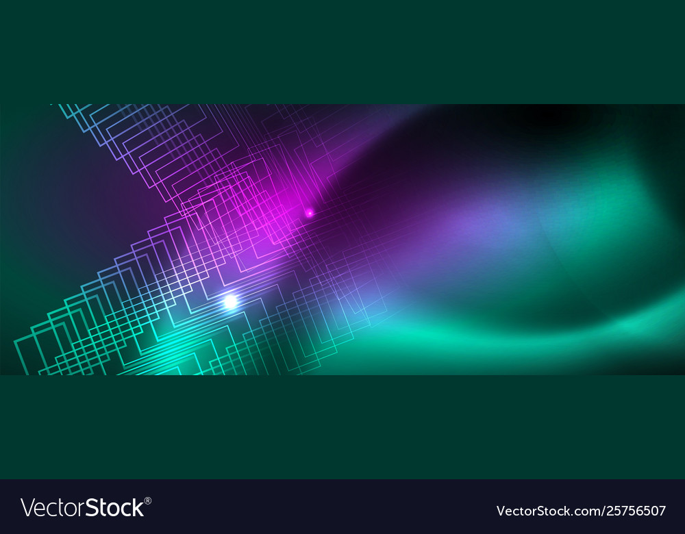 Shiny glowing design background neon style lines Vector Image