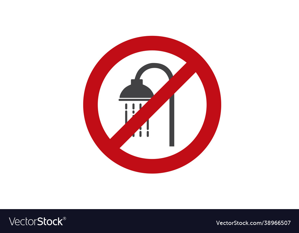 Shower prohibited icon Royalty Free Vector Image