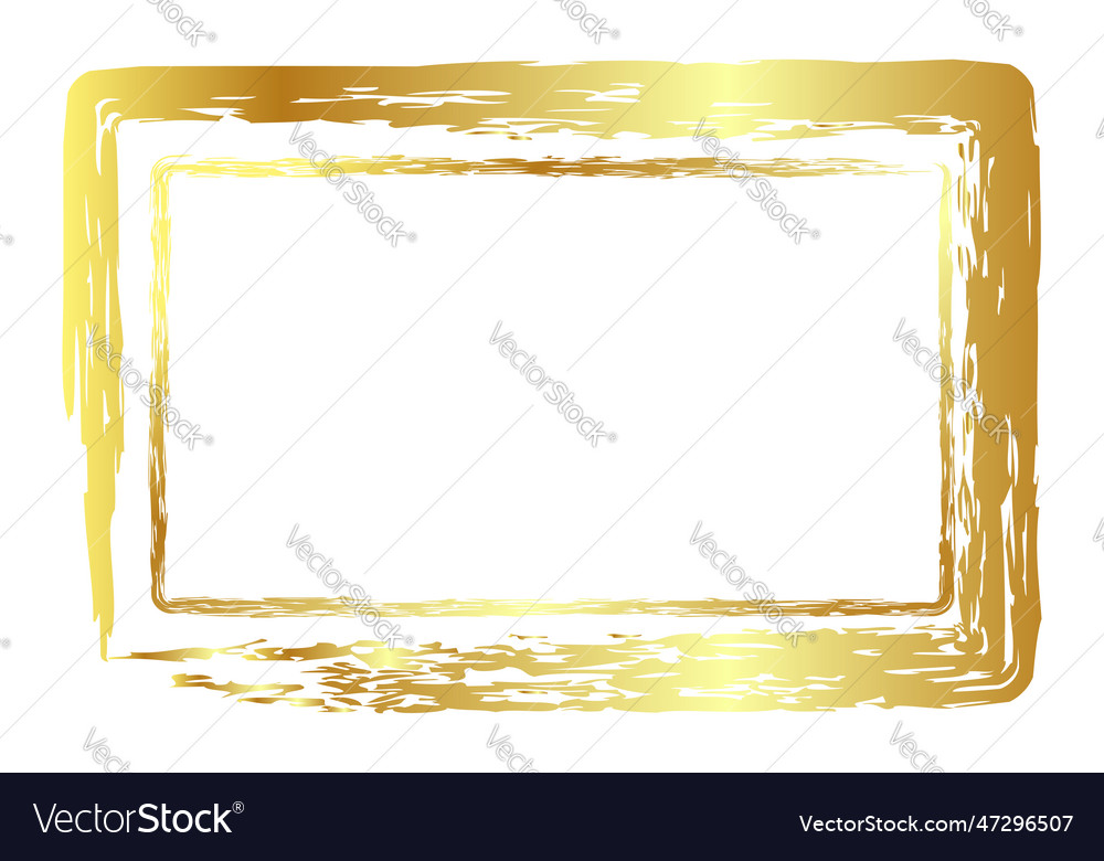 Simple double line rectangle frame from gold