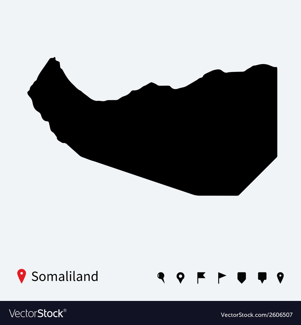 Somaliland Map with Navigation Pins