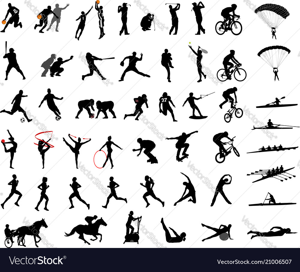 Sport silhouettes collection vector image Sport silhouettes collection