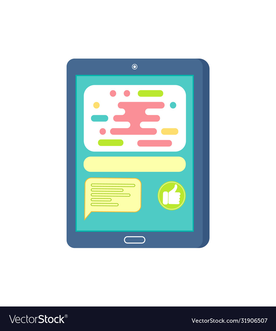 Touchscreen mobile with empty chat icons vector image Touchscreen mobile with empty chat icons