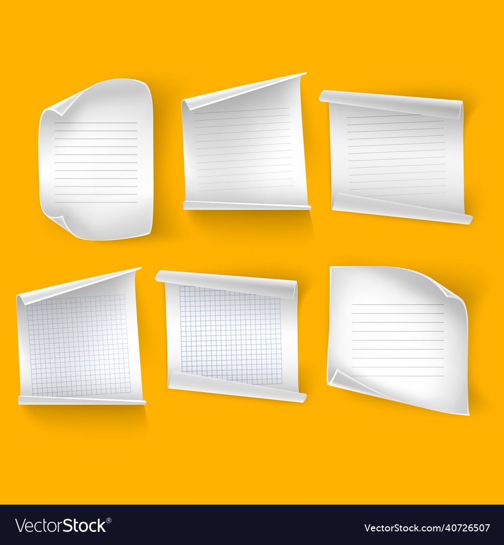 White sheet of paper realistic empty note