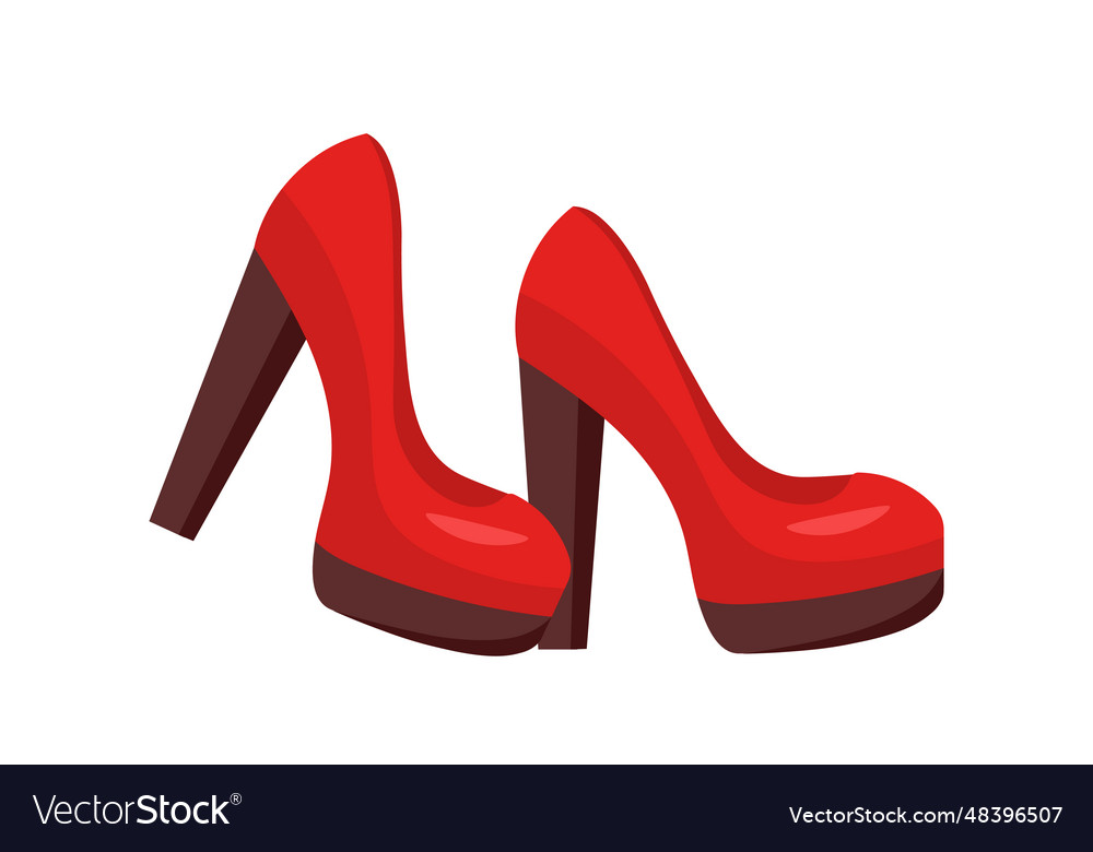 Womens red shoes concept Royalty Free Vector Image