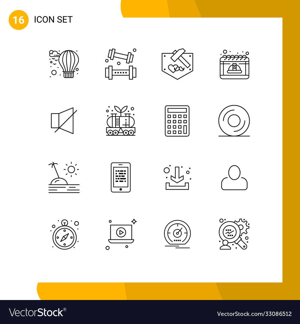 16 universal outlines set for web and mobile