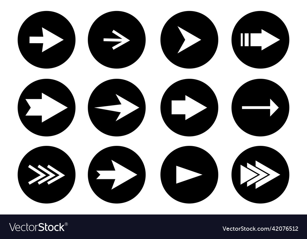 Arrow icons set in flat style design element