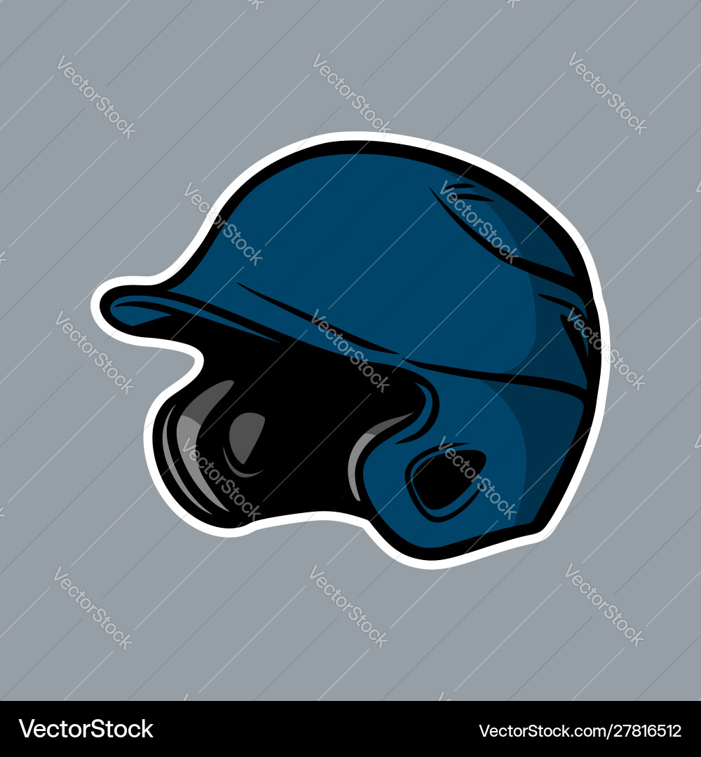 Baseball blue helmet logo icon asset Royalty Free Vector