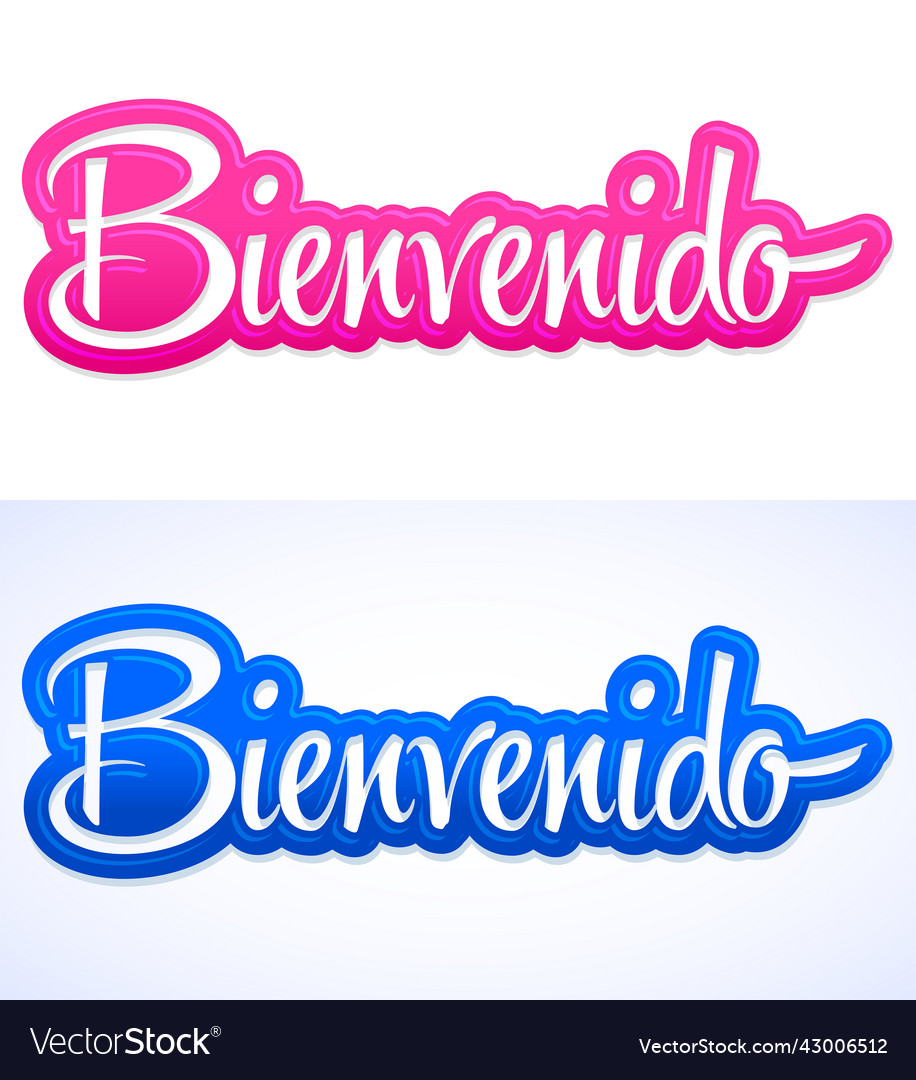 Bienvenido Text Drawing Stock Vector, Royalty-Free