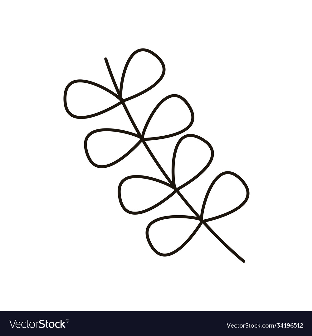 Branch with leafs line style icon