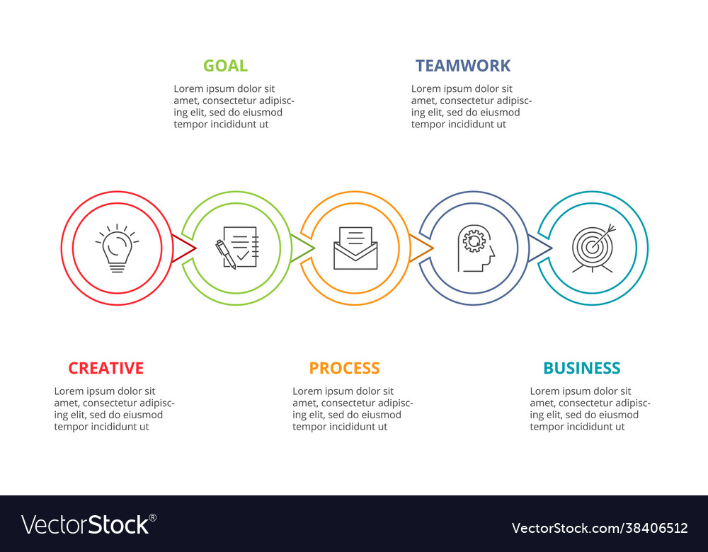 Circle elements graph diagram with 5 steps Vector Image Circle elements graph diagram with 5 steps