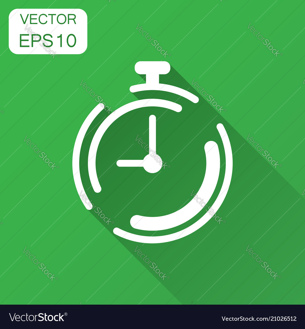 Clock timer icon in flat style time alarm vector image Clock timer icon in flat style time alarm