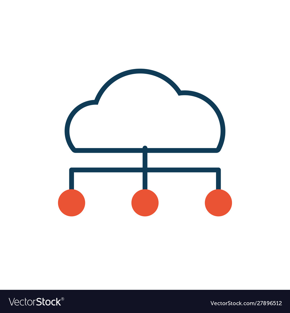 Cloud computing server isolated icon