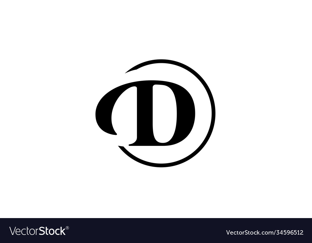 D alphabet letter logo icon in simple black