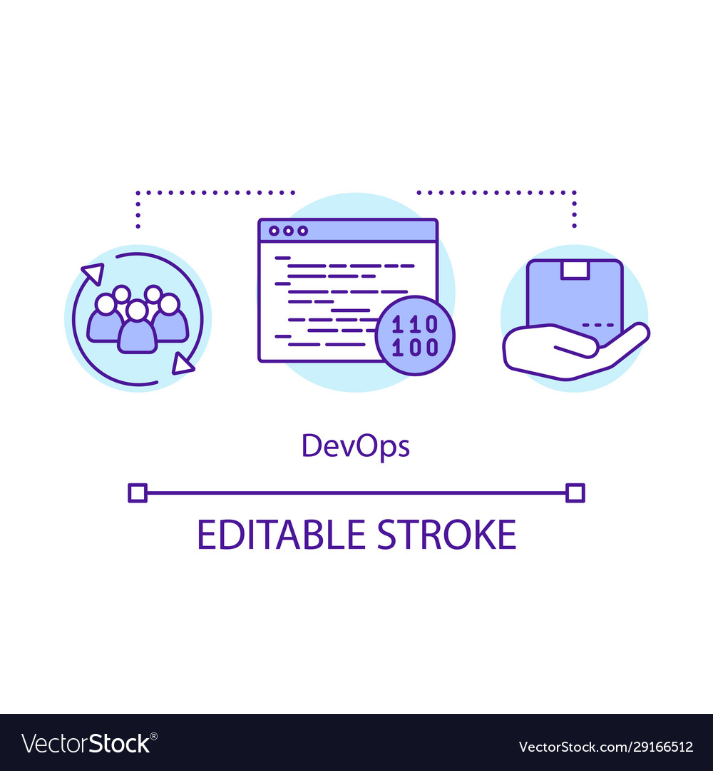 Devops concept icon development and operations Vector Image