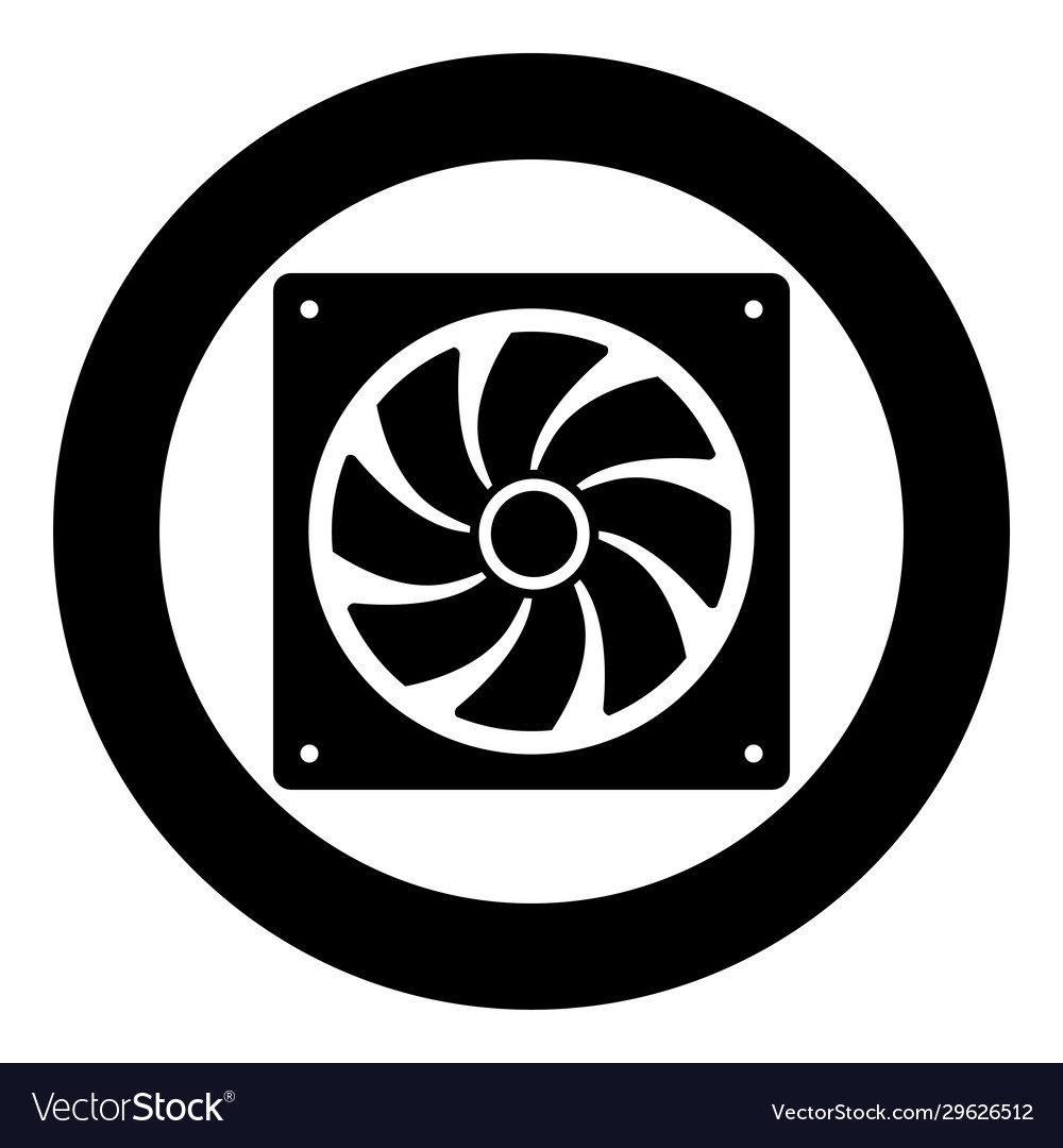 Fan for computer processor cooler cpu cooling vector image Fan for computer processor cooler cpu cooling