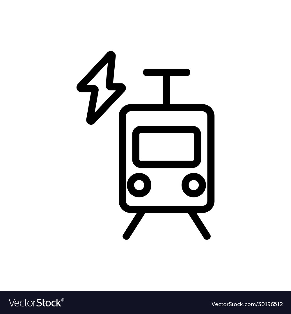 Metro train electricity icon outline