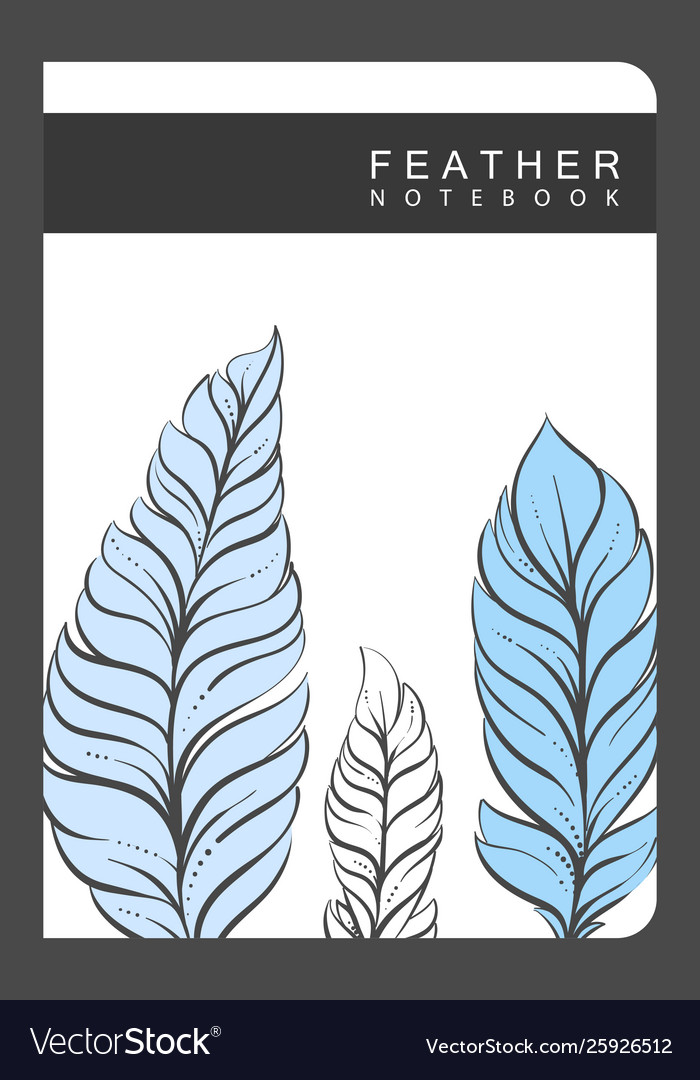 Notebook template with feathers