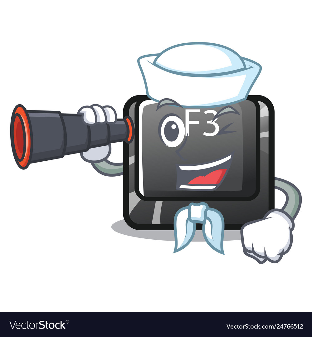 Sailor with binocular button f3 in shape vector image Sailor with binocular button f3 in shape