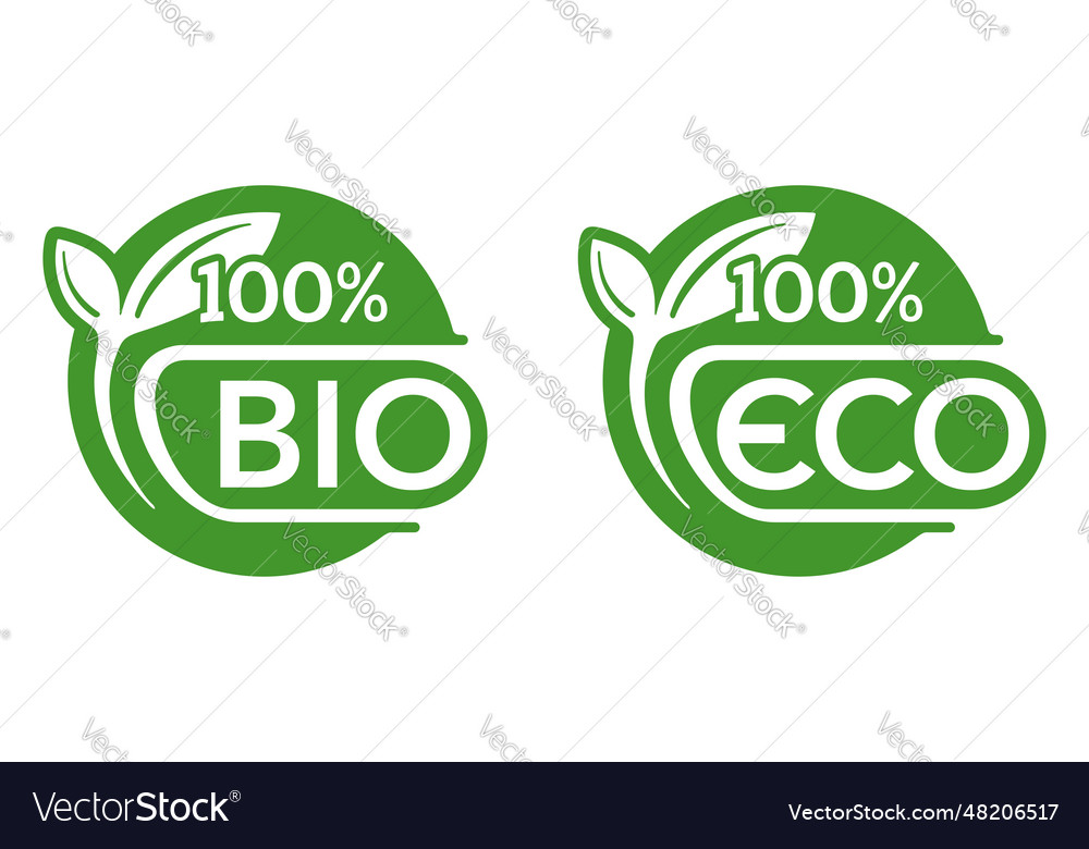 100 bio or eco - badge for healthy food